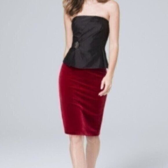 NWOT White House Black Market Velvet Pencil Skirt - Picture 4 of 5